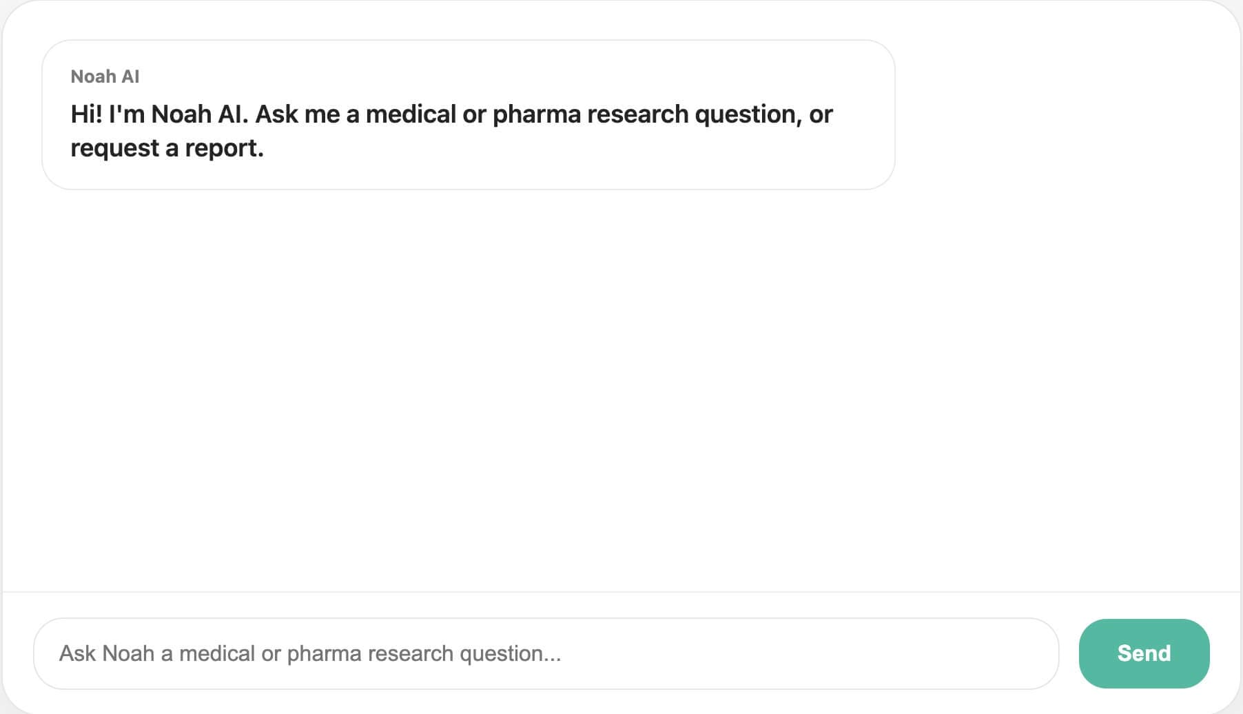 Noah AI Medical Research Chat Interface